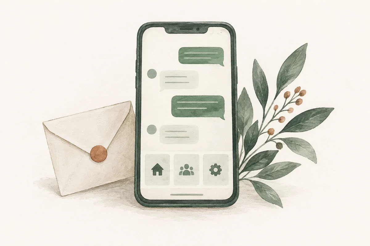 公式LINEのトーク画面とメニューを描いたイラスト